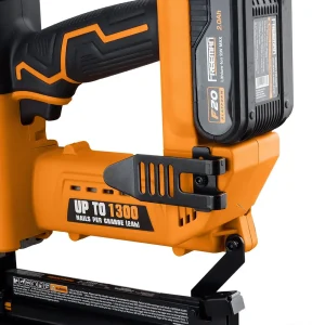Freeman PE20V9040 20 Volt Cordless 18-Gauge 1-5/8″ Narrow Crown Stapler Kit with Lithium Ion Battery - view 4