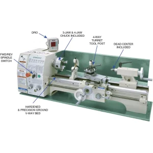 Grizzly Industrial 10″ x 22″ Benchtop Metalworking Lathe with DRO (G0602Z) - view 3