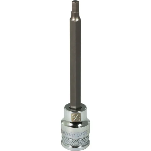 Dynamic Tools 3/8″ Drive SAE Hex Head, 5/32″ Long Bit, Chrome Finish Socket (D006453)