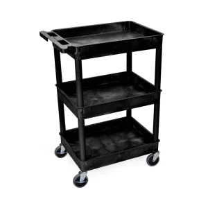 Luxor Workspaces Tub Cart, Three Shelves (STC111-B)