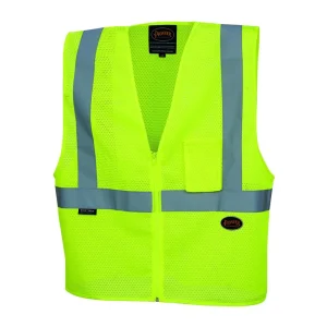 Pioneer Safety Mesh Hi-Vis Yellow Safety Vest, Large (V1060360U-L)