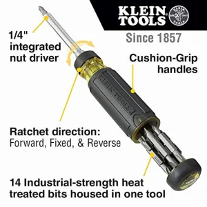 Klein Tools 32305 Multi-bit Ratcheting Screwdriver, 15-in-1 Tool with Phillips - view 2