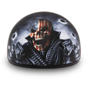 Daytona Helmets Half Skull Cap Motorcycle Helmet [Come Get ‘Em] [S] (D6-CG-S)