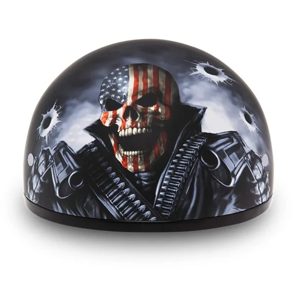 Daytona Helmets Half Skull Cap Motorcycle Helmet [Come Get ‘Em] [S] (D6-CG-S)