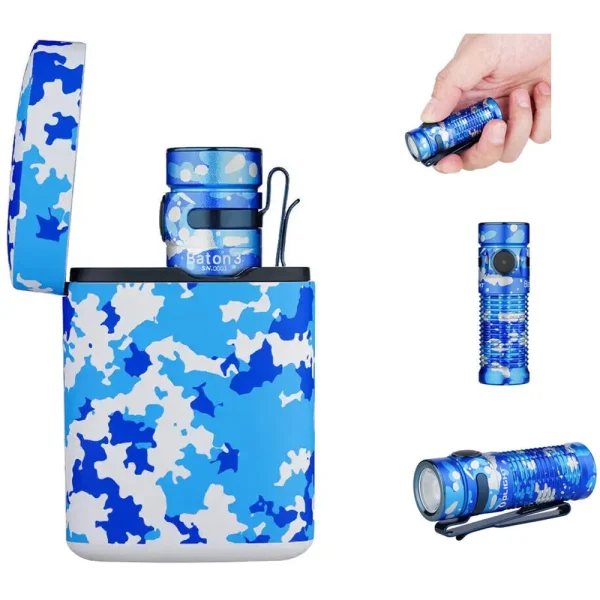 OLight Baton3 Compact LED Flashlight with Charging Box 1200 Lum