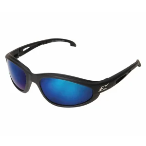 Edge Eyewear Dakura Polarized Black Aqua Precision Blue Mirror Lens (TSMAP218)