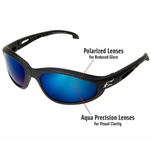 Edge Eyewear Dakura Polarized Black Aqua Precision Blue Mirror Lens (TSMAP218) - view 4