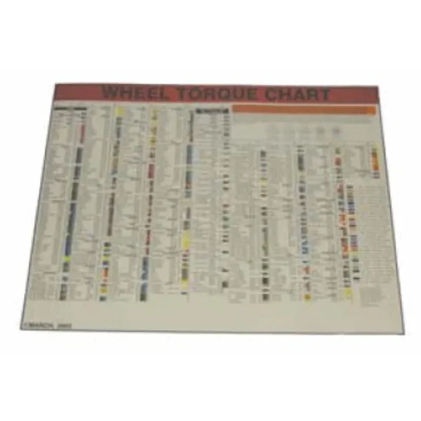 Lock Technology 1500-LWC 28″ x 22″ Laminated Wheel Torque Chart