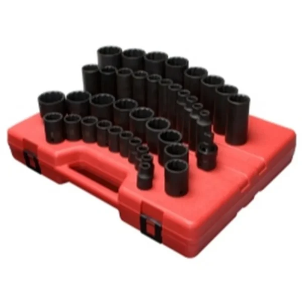 Sunex 39 Piece 1/2″ Drive 12 Point SAE Master Impact Socket Set (2698)