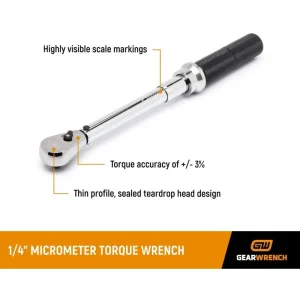 Gearwrench 85060 1/4″ Drive Micrometer Torque Wrench 30 – 200 In-lb - view 4