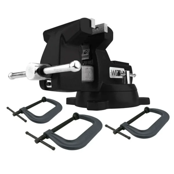 Wilton 6″ Jaw Mechanics Vise & Free 3 Piece C-Clamp Set (21500K)