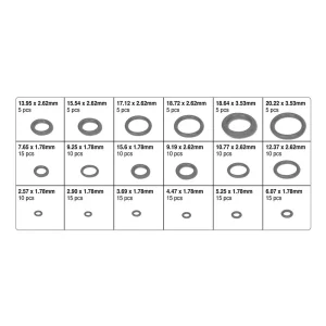 Performance Tool W5239 180pc Polymer Viton Brown O-Ring Assortment, 18 Sizes - view 3