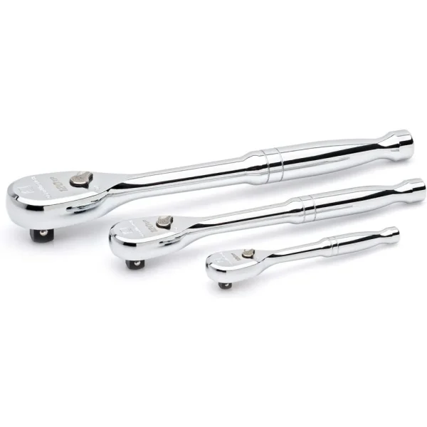 Gearwrench 81206P 3-Pc Full Polish Mixed Ratchet Set (120Xp)