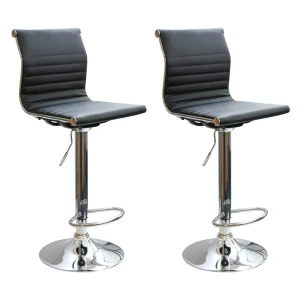 AmeriHome 2 Piece Padded Bar Stool Set – Black (BS2467SET)