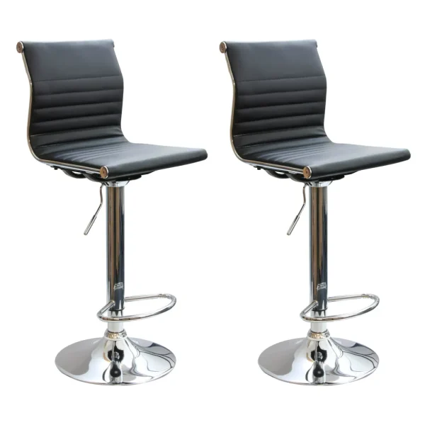 AmeriHome 2 Piece Padded Bar Stool Set – Black (BS2467SET)