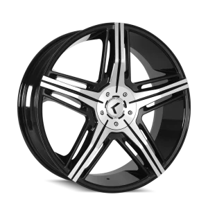 Kraze Hype KR158 Gloss Black Machined Wheels