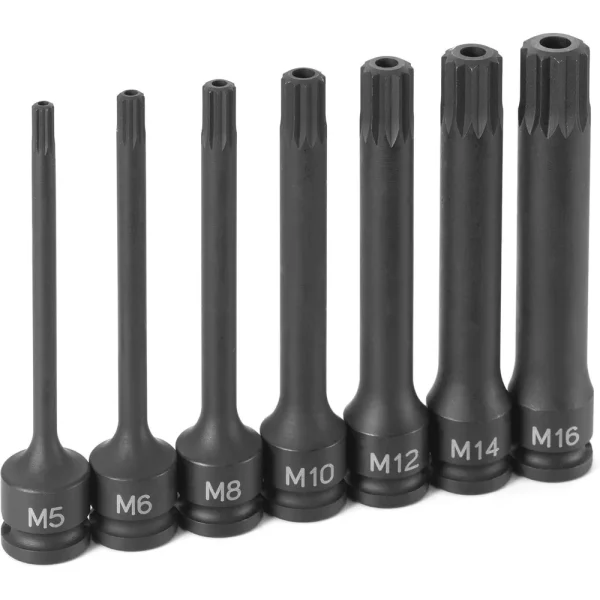 Grey Pneumatic 3/8″ Drive Metric Triple Square (Tr) Impact Bit Socket Set (7 Pieces) (1247ST)