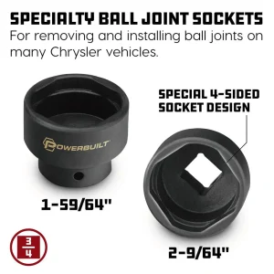 Powerbuilt SPECIALTY BALL JOINT SOCKETS KIT32 648749 - view 2