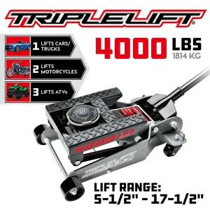 Powerbuilt 4000LB Triple Lift Garage Jack 620422E - view 2