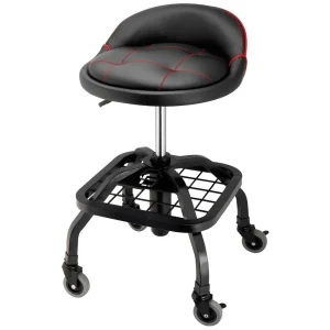 Powerbuilt LOW-BACK CUSHION ROLLING SEAT-BLACK 240338