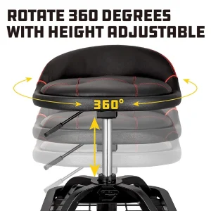 Powerbuilt LOW-BACK CUSHION ROLLING SEAT-BLACK 240338 - view 3