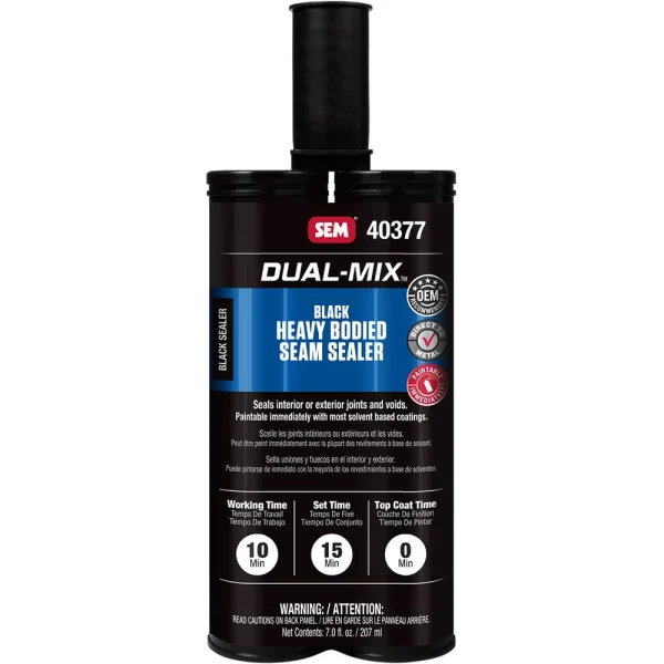 SEM Dual-Mix Heavy Bodied Black Seam Sealer 7 oz Plastic Cartridge 40377