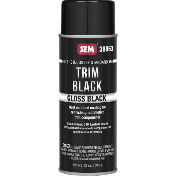 SEM Trim Black – Gloss Trim Black 16 oz Can with 12 oz Fill Aerosol Can 39063