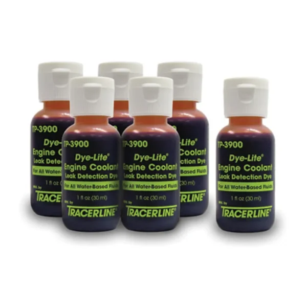Tracerline TP3900-6 Leak Detection Dye, for Engine Coolant and Auto Body Leaks (6) 1 Oz. Bottles