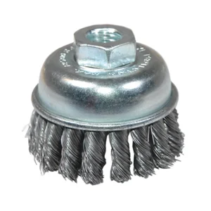K Tool 79220 Knotted Wire Cup Brush, 2-3/4″ Diameter, Extra Coarse, 5/8″ x 11 Threaded Center, 12,500 Max RPM