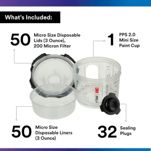 3M 3oz 200-Micron Filter Micro PPS 2.0 Spray Cup System Kit (26028) - view 2