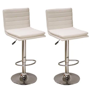 AmeriHome BS43WSET Modern Ripple Back Bar Stool – 2 Piece White