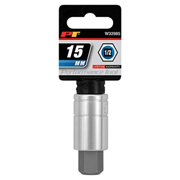 Performance Tool W32985 1/2″ Dr. 15mm Hex Bit Socket
