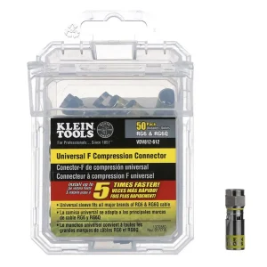 Klein VDV812612 Universal F Compression Connectors RG6/6Q 50-Pack - view 4