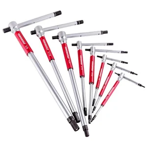 Powerbuilt 941644 8 Pc SAE T-Handle Hex Allen Key Wrench Set w/Speed Sleeves Red - view 2