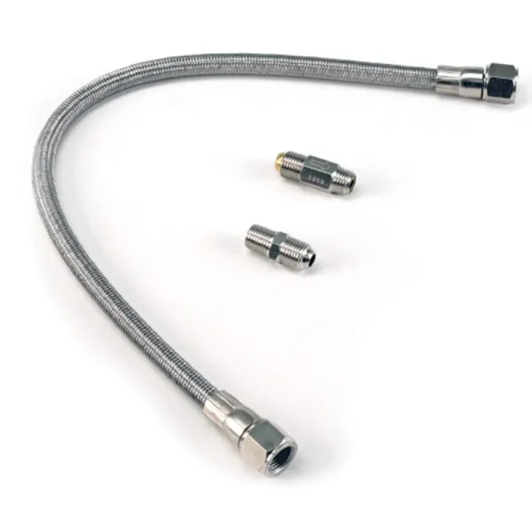 VIAIR Stainless Steel Braided PTFE Leader Hose 24-Inch with Check Valve (92790)