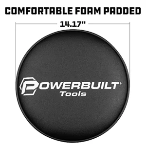 Powerbuilt 240375 Swivel Shop Stool, Padded Garage Seat, Gas Spring - view 2