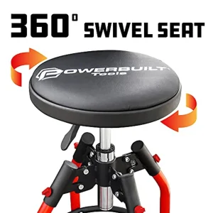Powerbuilt 240375 Swivel Shop Stool, Padded Garage Seat, Gas Spring - view 4