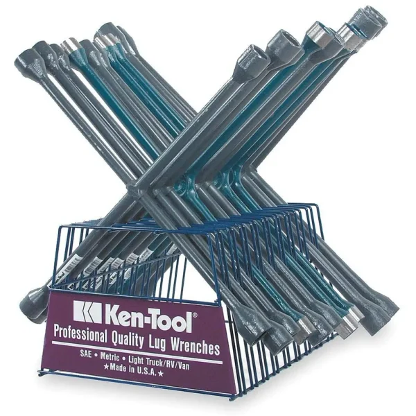 Ken-Tool Lug Wrench Assortment with Rack, 10 Piece (35648)