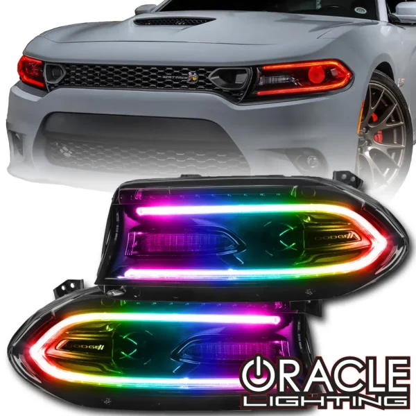 Oracle Lighting 2015-2021 Dodge Charger ColorSHIFT® RGB+W Headlight DRL Upgrade Kit (1443-330, 1443-333, 1443-335, 14...