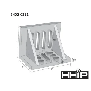 HHIP 9 X 7 X 6″ WEBBED SLOTTED ANGLE PLATE (3402-0311) - view 3