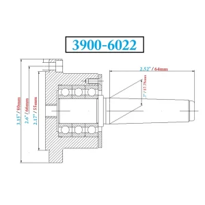 HHIP MT2 X 80MM REVOLVING TAILSTOCK FOR 3″ PLAIN BACK CHUCKS (3900-6022) - view 4