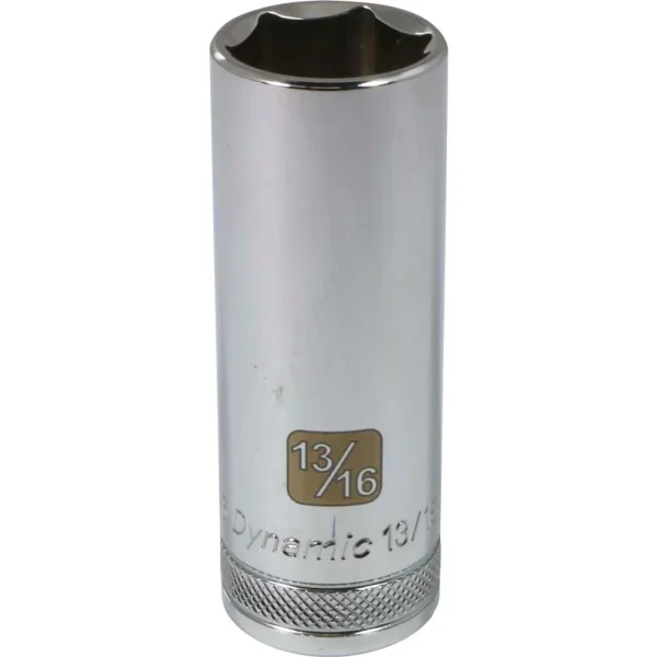 Dynamic Tools 1/2″ Drive 6 Point SAE, 13/16″ Deep Length, Chrome Finish Socket (D016526)