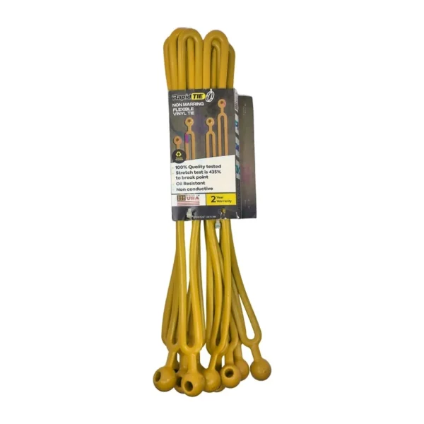 Rapid Tie 16″ Non-Marring Adjustable Strap, 10-Pack, Yellow (BBRT01-10-YL)