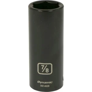 Dynamic Tools 1/2″ Drive 6 Point SAE, 7/8″ Deep Length, Impact Socket (D014528)