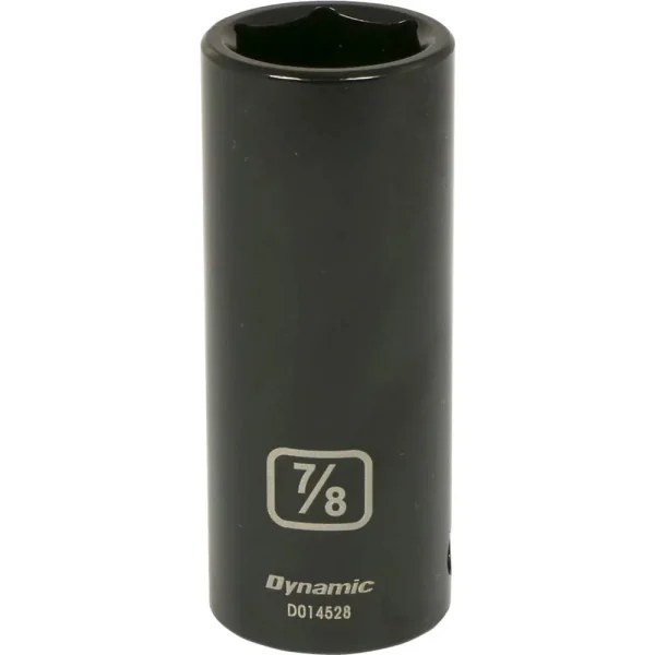 Dynamic Tools 1/2″ Drive 6 Point SAE, 7/8″ Deep Length, Impact Socket (D014528)