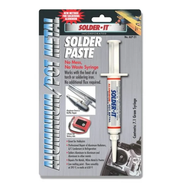 Solder-It Solder Paste Aluminum Pot Metal No-Mess 7.1-Gram Syringe (ALP-21)