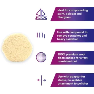 3M 9″ Double Sided Wool Compounding Pad (33280) - view 4