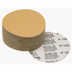 Mirka Abrasives 23-379-320 Gold 6″ PSA Autobox Discs, 100/Box, 320-Grit