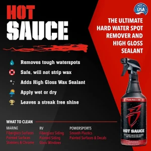 Boat Bling Hot Sauce Hard Water Spot Remover, For Boats, Rvs, Powersport Vehicles And More, Black,1  - view 2