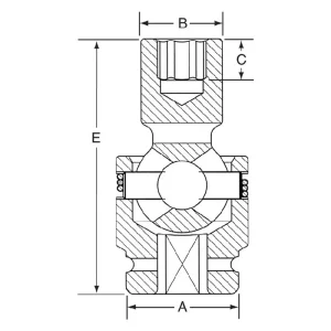 Grey Pneumatic 1″ Drive 1″ 6-Point Standard Impact U-Joint (4032U) - view 2